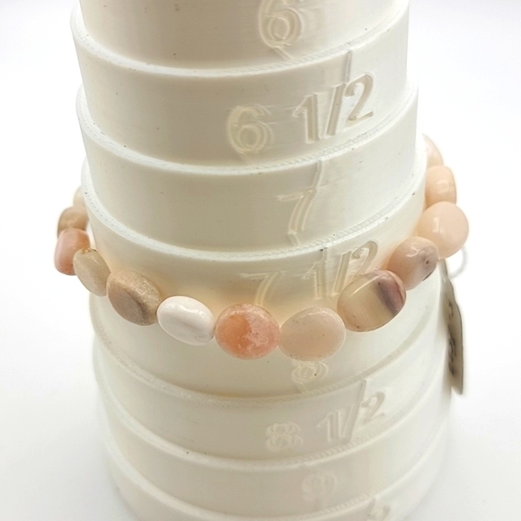 Pink Australian Opal 53 Cts Natural Gemstone Beaded Bracelet Size US 7.5" - Picture 4 of 6